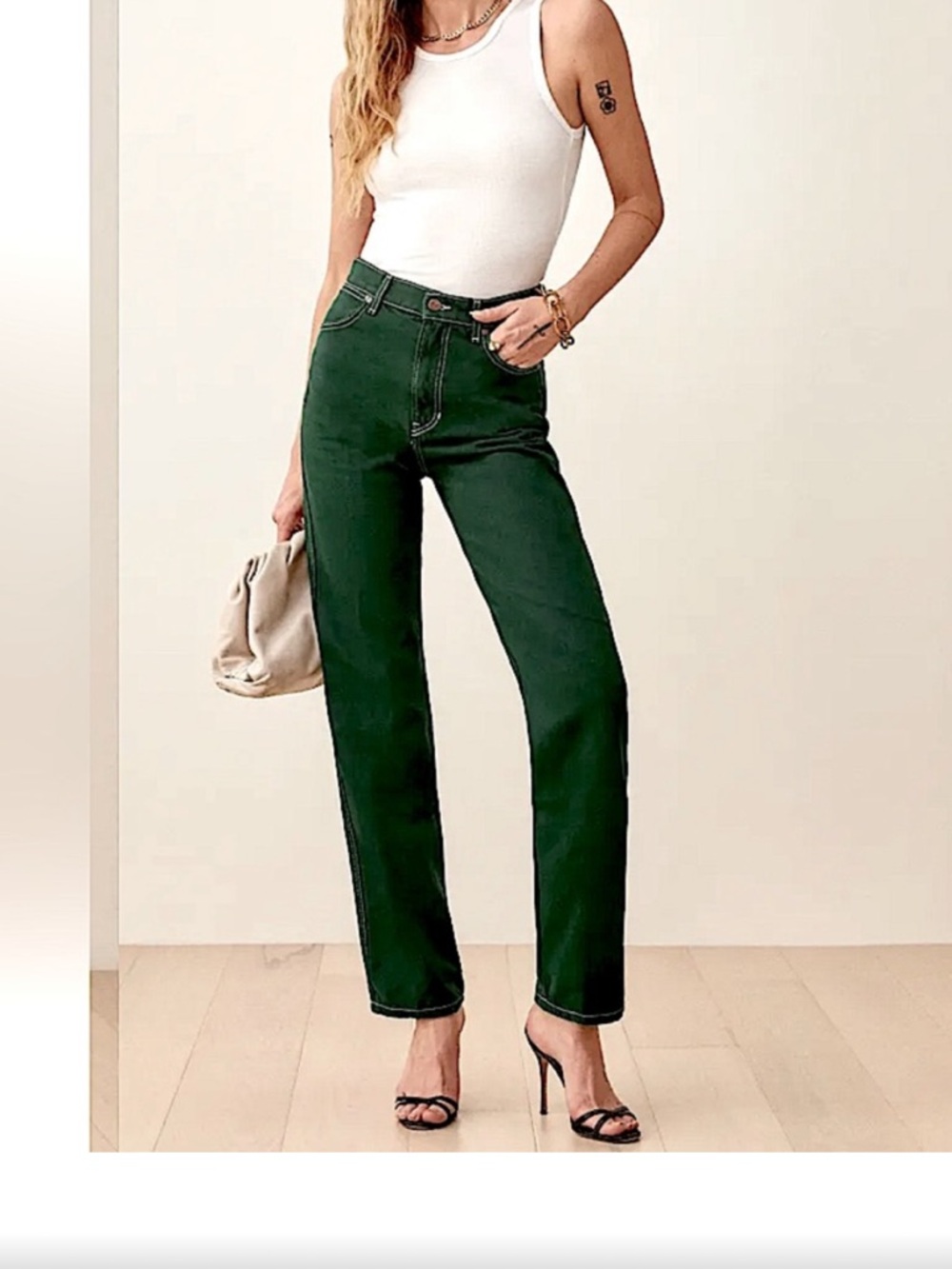 Reformation Cowboy Jeans in Emerald